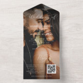 Modernes Fading Foto Script QR Code Foto Hochzeit All In One Einladung (Innen Boden)