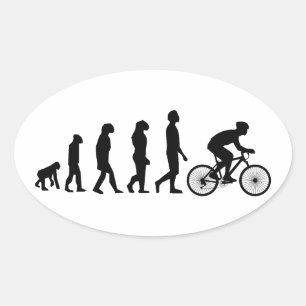 Modernes Fahrrad-Evolutions-Schema des Menschen Ovaler Aufkleber