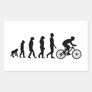 Modernes Fahrrad-Evolutions-Schema des Menschen Rechteckiger Aufkleber