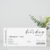 Modernes Fake für Boarding-Pass-Überraschung (Stehend Vorderseite)