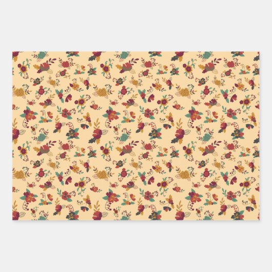 Modernes Fall Floral Muster Geschenkpapier Set (Vorderseite 2)