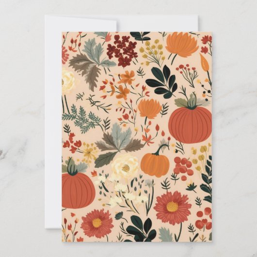 Modernes Fall Floral Pumpkin-Brautparty Einladung (Rückseite)