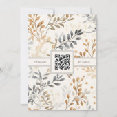Modernes Fall Foliage-Brautparty mit QR-Code Einladung (Rückseite)