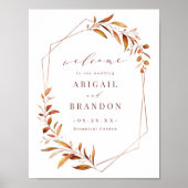 Modernes Fall Greenery Geometric Rustic Wedding Si Poster (Vorne)