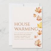 Modernes Fall Housewarming Party Einladen mit Blät Einladung (Vorderseite)