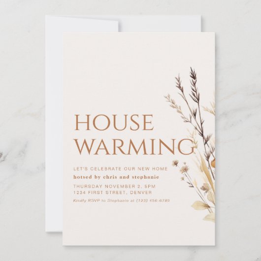 Modernes Fall Housewarming Party laden ein Einladung (Vorderseite)