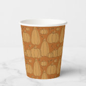 Modernes Fall Pumpkin Muster in Orange Pappbecher (Rückseite)