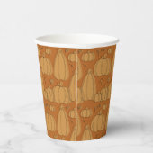 Modernes Fall Pumpkin Muster in Orange Pappbecher (Rechts)