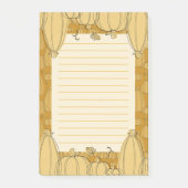 Modernes Fall Pumpkin Muster in Orange Post-it Klebezettel (Vorderseite)