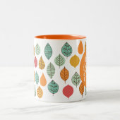Modernes Fallleaf-Muster Zweifarbige Tasse (Mittel)