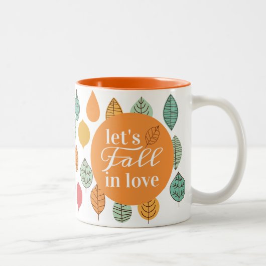 Modernes Fallleaf-Muster Zweifarbige Tasse (Rechts)