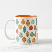 Modernes Fallleaf-Muster Zweifarbige Tasse (Links)