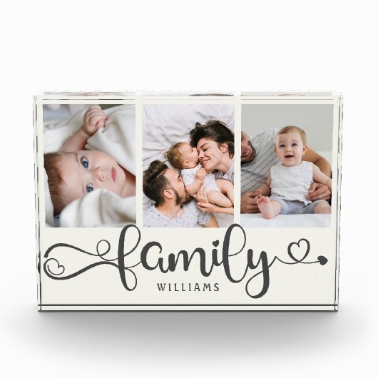 Modernes, familiäres Script Collage Einfaches eleg Fotoblock (Vorderseite)