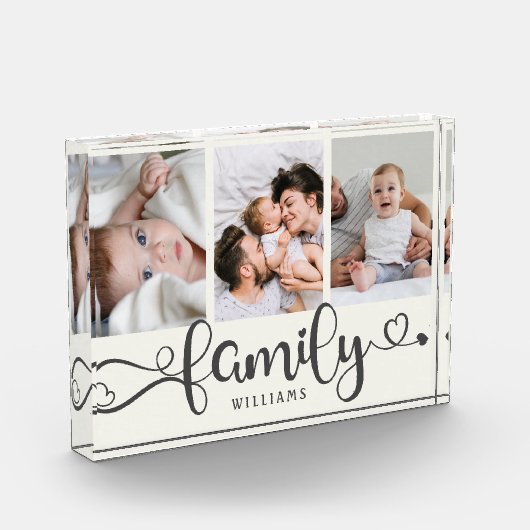 Modernes, familiäres Script Collage Einfaches eleg Fotoblock (Links)