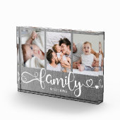 Modernes, familiäres Script-Collage Linen 3 Foto B (Rechts)