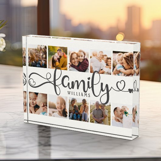 Modernes, familiäres Skript Collage Chic 10 Foto B