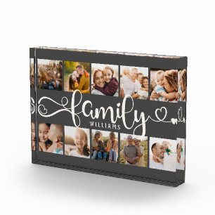 Modernes, familiäres Skript Collage Chic 10-Foto- Fotoblock