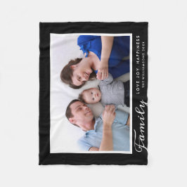 Modernes Familien-Foto-Schablonen-Skript fasst Fleecedecke