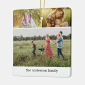 Modernes Familienfoto Collage 6 Fotos Weihnachten Keramikornament (Links)