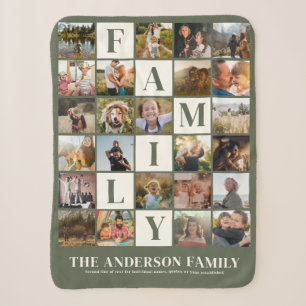 Modernes Familienfoto Collage Grid Einfach stilvol Sherpadecke