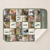 Modernes Familienfoto Collage Grid Einfach stilvol Sherpadecke (Vorderseite (Horizontal))