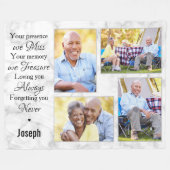 Modernes Familienfoto Collage Memorial Keepake Fleecedecke (Vorderseite (Horizontal))