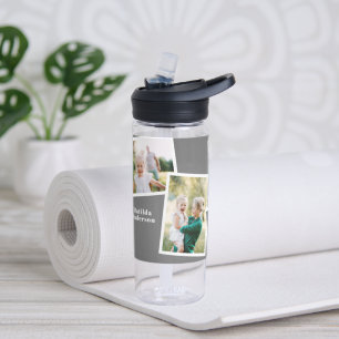 Modernes Familiengeschenk mit mehreren Fotos Trinkflasche