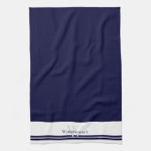 Modernes Familienmonogramm Navy Blue Kitetücher Geschirrtuch (Vertikal)