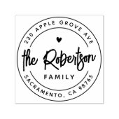 Modernes Familienname Rundlogo für Herz-Rücksendea Permastempel (Design)