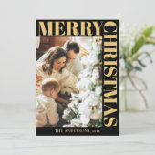 Modernes Familienportrait Frohe Weihnachten (Stehend Vorderseite)