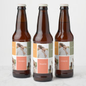 Modernes Family Collage Foto | Glückliches Ernteda Bierflaschenetikett (Flaschen)