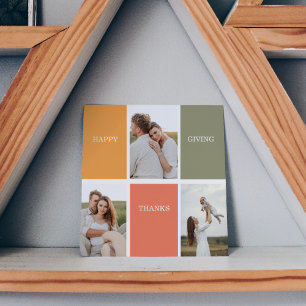 Modernes Family Collage Foto Glückliches Ernteda Magnetkarte