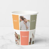Modernes Family Collage Foto | Glückliches Ernteda Pappbecher (Rückseite)