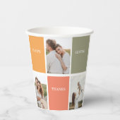 Modernes Family Collage Foto | Glückliches Ernteda Pappbecher (Vorderseite)