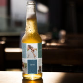 Modernes Family Collage Foto | Liebe leben hier Bierflaschenetikett