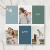 Modernes Family Collage Foto | Liebe leben hier Geschenkanhänger (Vorderseite)