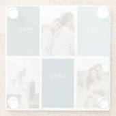 Modernes Family Collage Foto | Liebe leben hier Glasuntersetzer (Rückseite)