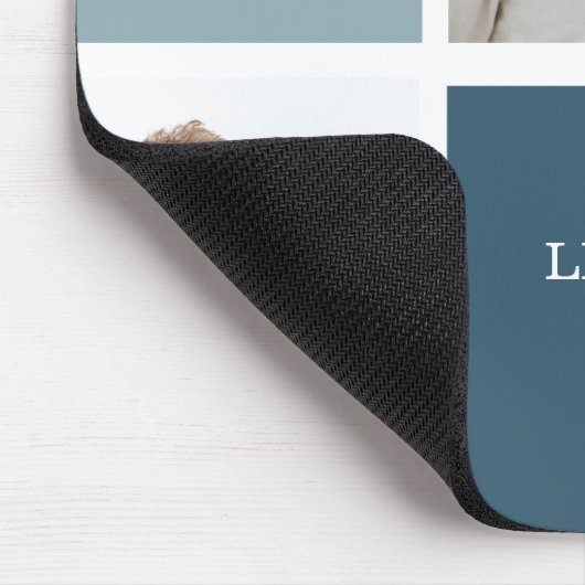 Modernes Family Collage Foto | Liebe leben hier Mousepad (Ecke)