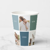 Modernes Family Collage Foto | Liebe leben hier Pappbecher (Vorderseite)