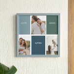 Modernes Family Collage Foto | Liebe leben hier Poster<br><div class="desc">Einführung des Fotos "Moderne Collage Family" | Liebe Live Here" Geschenk - ein wunderschöner und personalisierter Sake, der die Liebe und Wärme Ihrer Familie feiert. Dieses einzigartige Collage Foto ist eine perfekte Ergänzung zu Ihrer Wohngestaltung, indem es wertvolle Momente und Erinnerungen einfängt, die die einzigartige Reise Ihrer Familie bestimmen.Die Inschrift...</div>