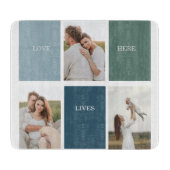 Modernes Family Collage Foto | Liebe leben hier Schneidebrett (Vorderseite)