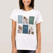 Modernes Family Collage Foto | Liebe leben hier T-Shirt (Vorderseite)