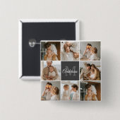 Modernes Family Collage Foto & Personalisierte Ges Button (Vorne & Hinten)