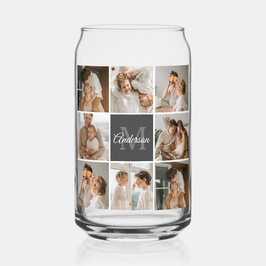 Modernes Family Collage Foto & Personalisierte Ges Dosenglas (Vorderseite)