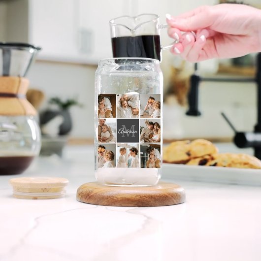 Modernes Family Collage Foto & Personalisierte Ges Dosenglas