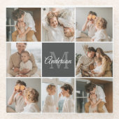 Modernes Family Collage Foto & Personalisierte Ges Glasuntersetzer (Vorderseite)