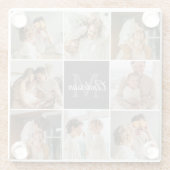 Modernes Family Collage Foto & Personalisierte Ges Glasuntersetzer (Rückseite)