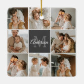 Modernes Family Collage Foto & Personalisierte Ges Keramikornament (Rückseite)