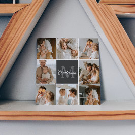 Modernes Family Collage Foto & Personalisierte Ges Magnetkarte