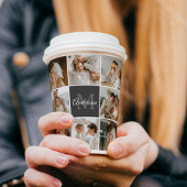 Modernes Family Collage Foto & Personalisierte Ges Pappbecher